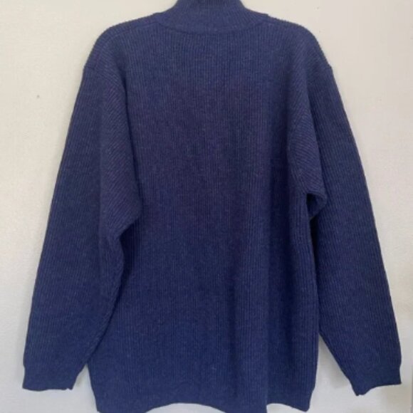 Patagonia Rare Vintage Wool Men's Navy Drivers knit Zip-Up Jacket Sweater Medium - Picture 8 of 10